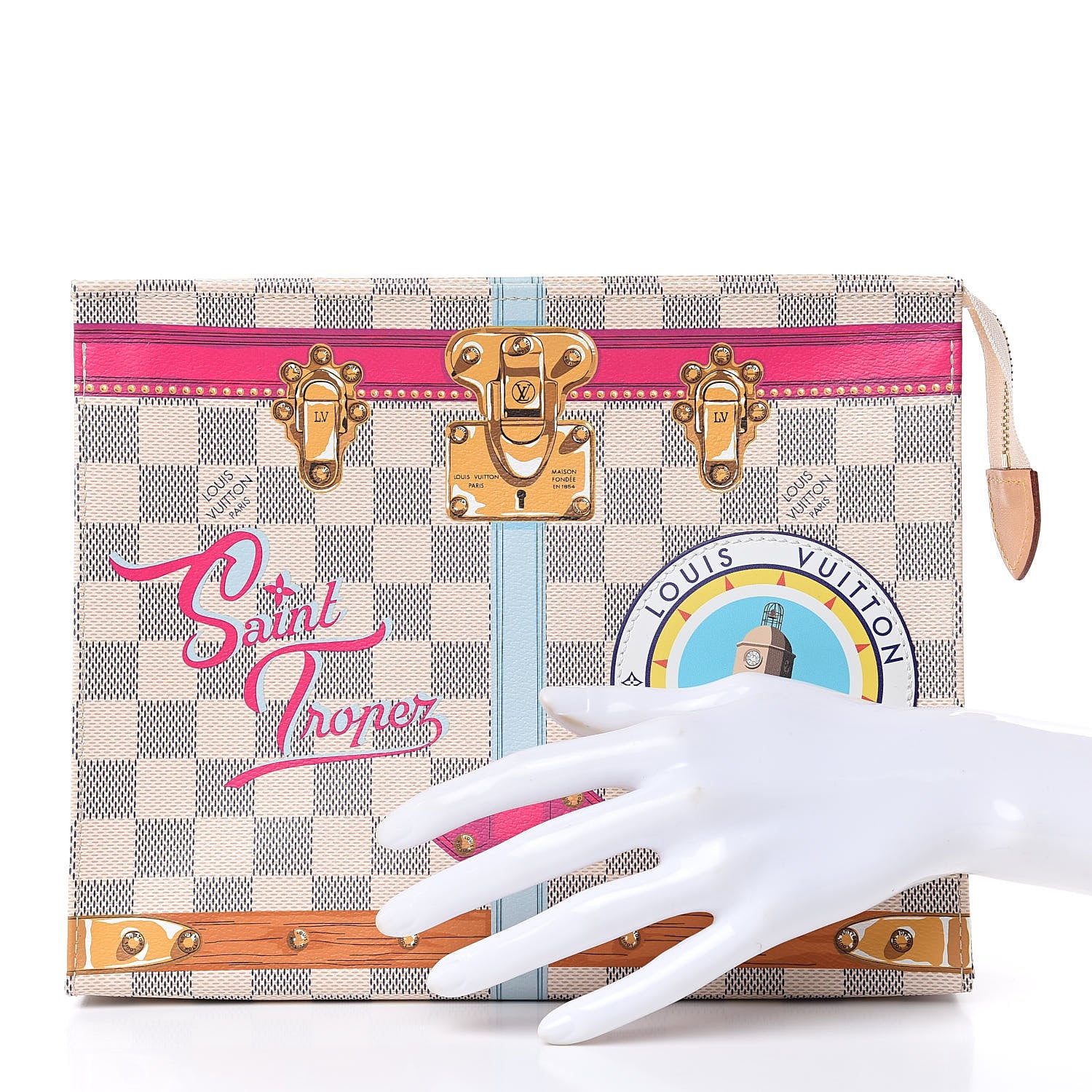 Louis Vuitton Damier Azur Summer Trunks Saint Tropez Toiletry Pouch 26 2 of 11