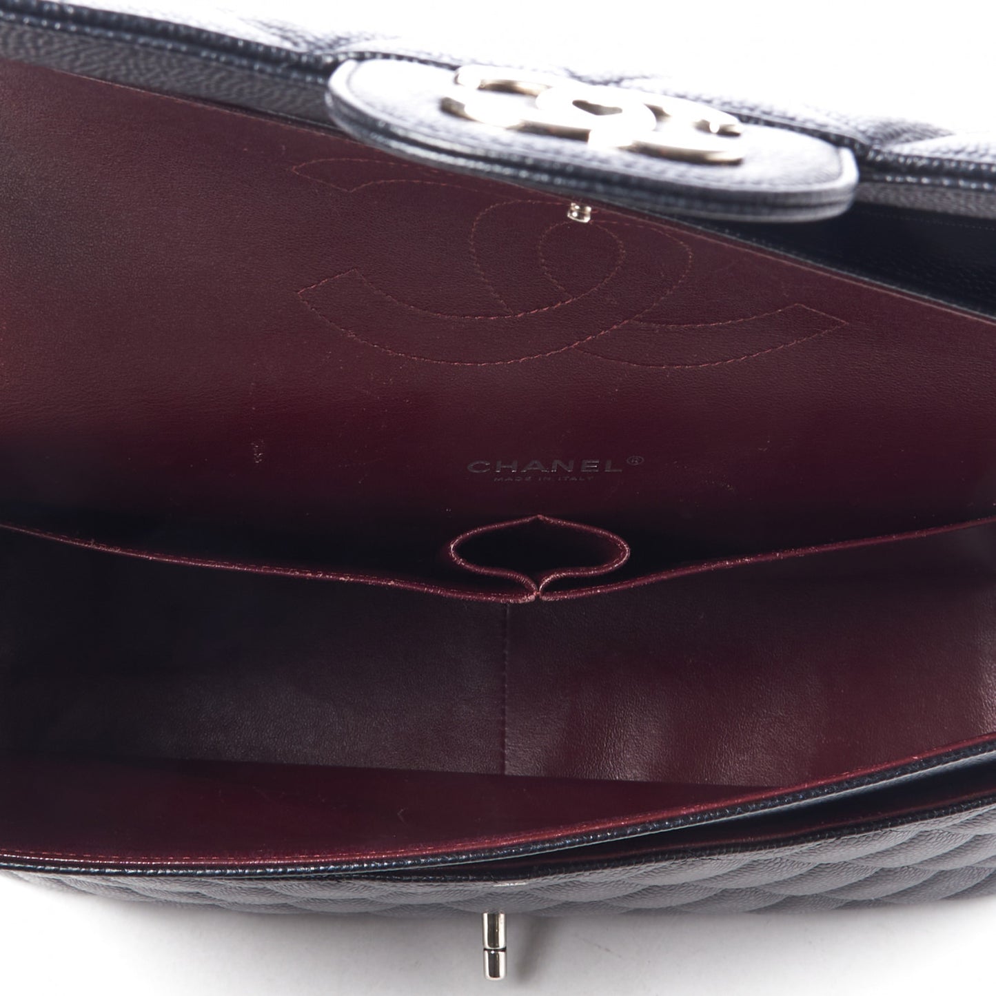 Caviar Quilted Maxi Double Flap Black