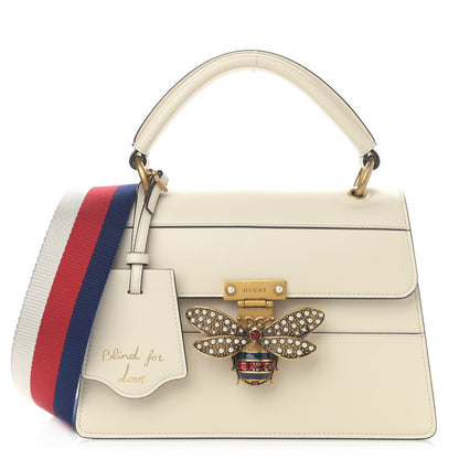 Gucci Calfskin Sylvie Web Small Queen Margaret Top Handle Bag White 1 of 14