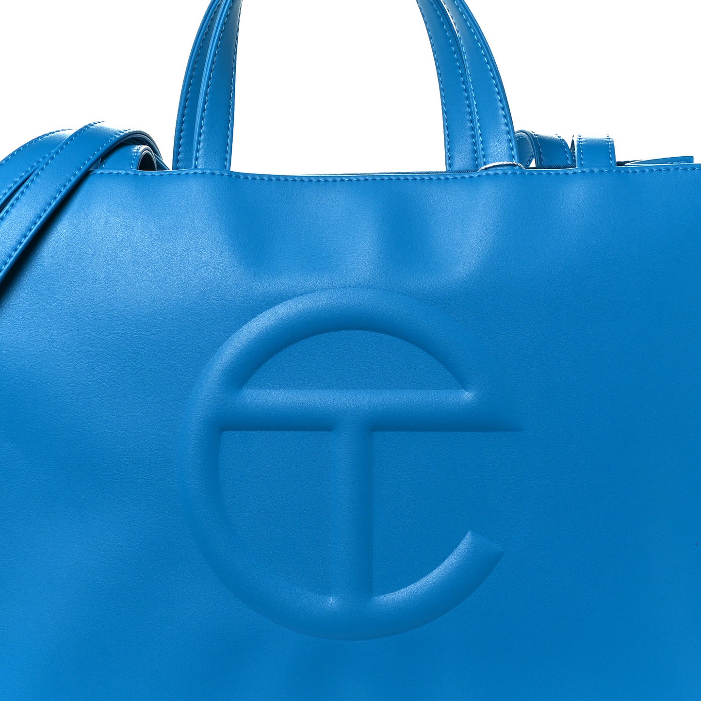 Vegan Leather Medium Shopping Bag Cyan