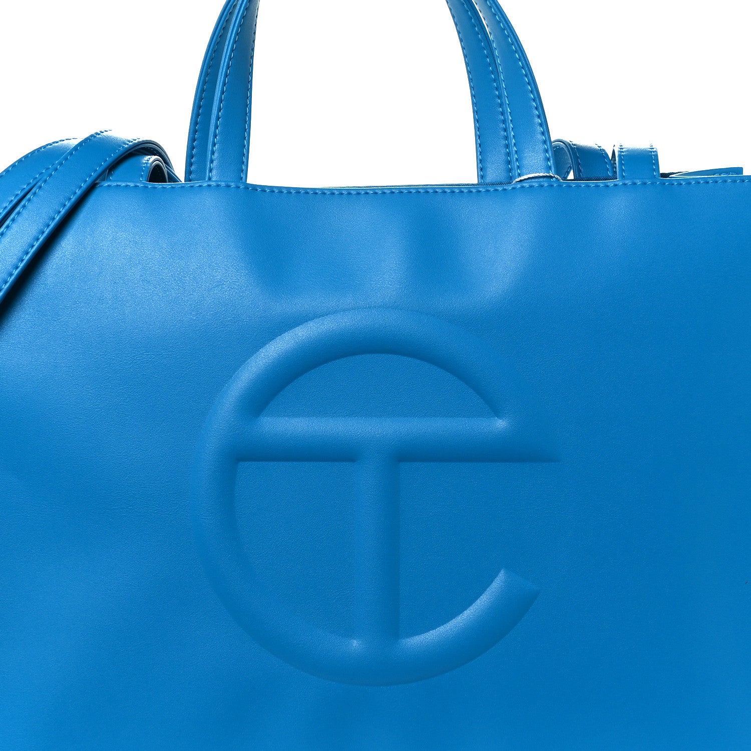 Telfar Vegan Leather Medium Shopping Bag Cyan 9 of 11