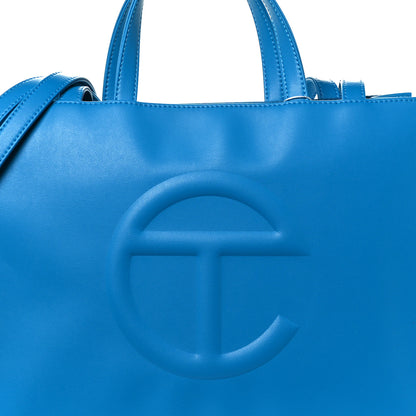 Telfar Vegan Leather Medium Shopping Bag Cyan 9 of 11