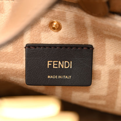 Fendi Wool Vitello King Seta FF 1974 Medium Peekaboo X-Tote Beige Cammello Sand 6 of 11