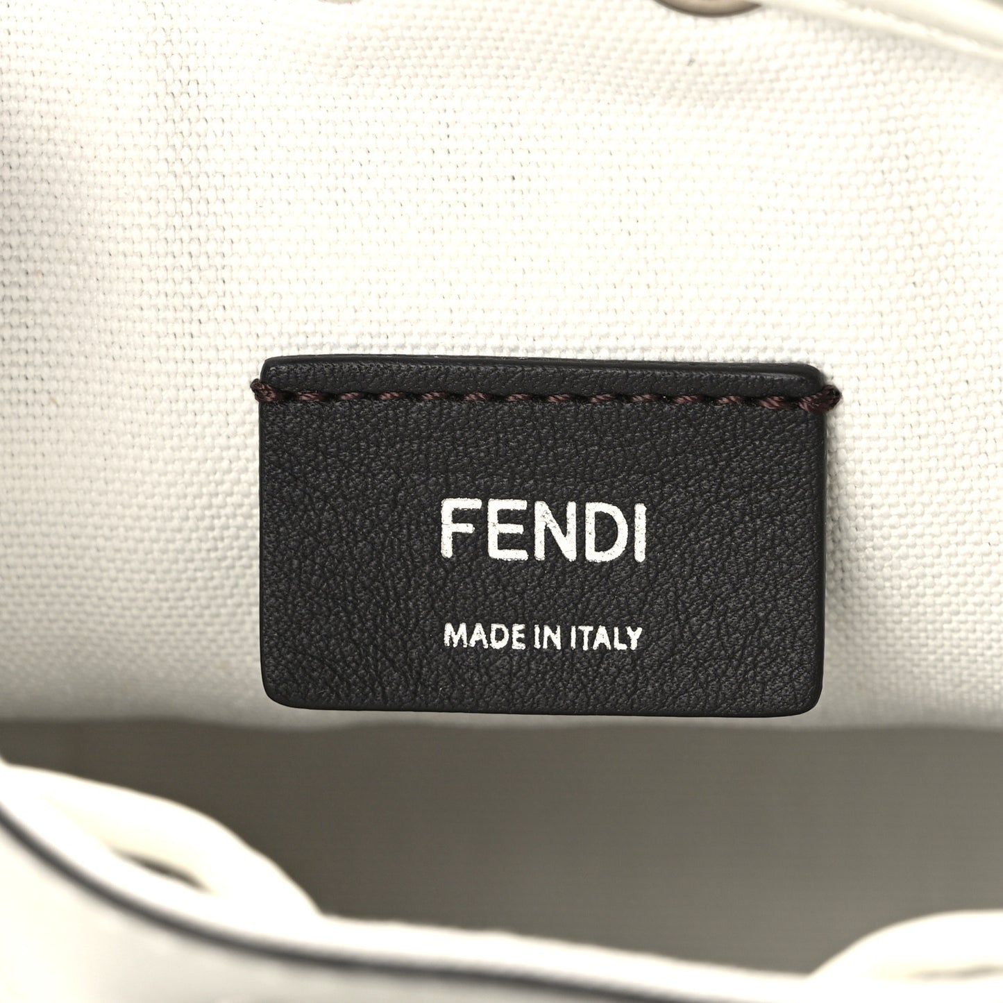 Canvas Nappa F is Fendi FF Embroidered Mini Mon Tresor Bucket Bag White Black