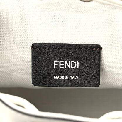 Fendi Canvas Nappa F is Fendi FF Embroidered Mini Mon Tresor Bucket Bag White Black 6 of 13