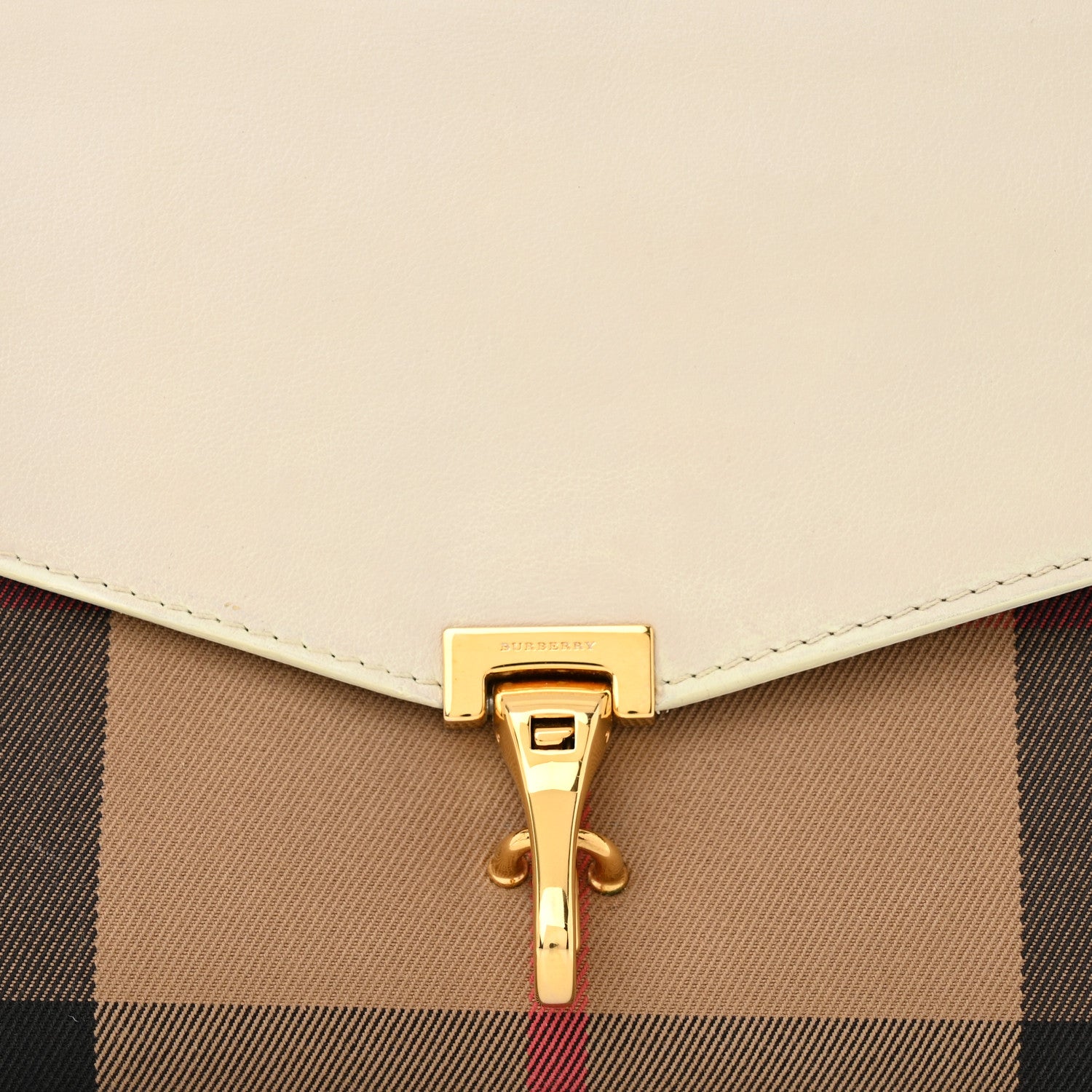 Burberry Derby Calfskin House Check Small Macken Crossbody Bag Limestone 9 of 15
