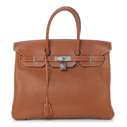 Hermes Natural Barenia Faubourg Birkin 35 Fauve 1 of 10