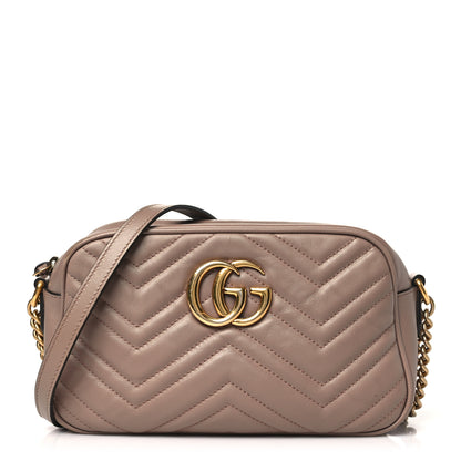 Gucci Calfskin Matelasse Small GG Marmont Chain Shoulder Bag Porcelain Rose 1 of 12