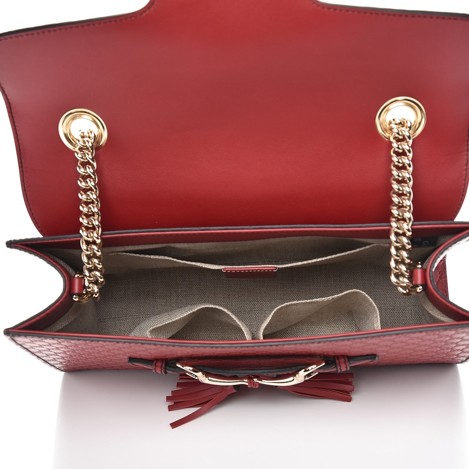 Gucci Microguccissima Medium Emily Chain Shoulder Bag Red 5 of 8