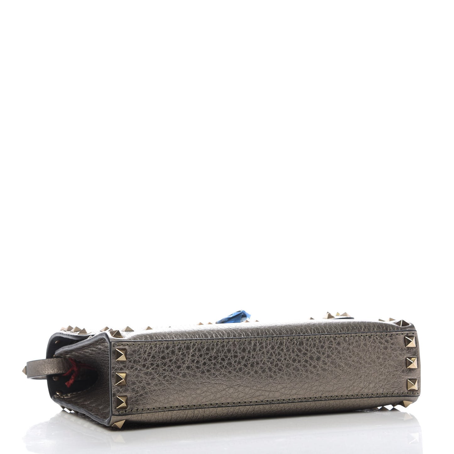 Metallic Pebbled Calfskin Medium Rockstud Flip Lock Crossbody Bag Sasso