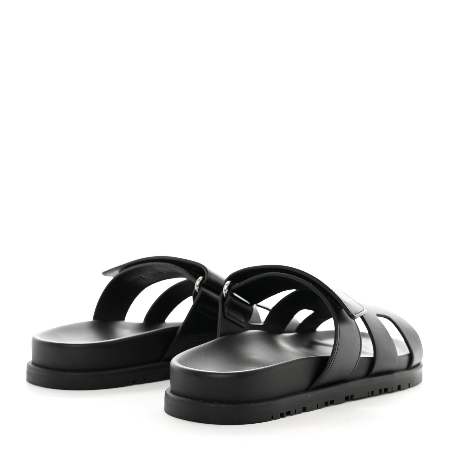 Hermes Calfskin Womens Chypre Sandals 36.5 Black 4 of 8