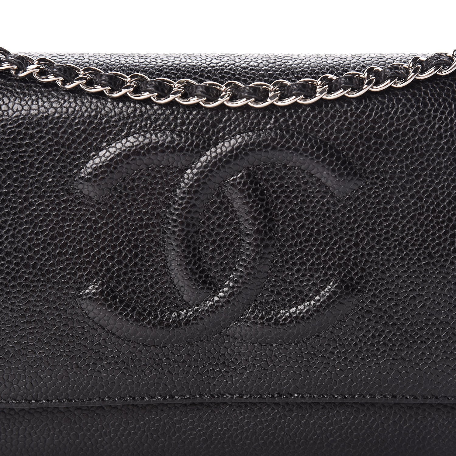 Chanel Caviar Timeless CC Wallet On Chain WOC Black 9 of 16