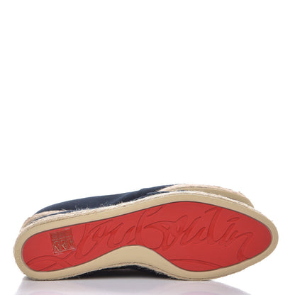 Christian Louboutin CHRISTIAN LOUBOUTIN Canvas Lougalia Appliquéd Cario Loubi Flat Espadrilles 38 Version Blue 6 of 10