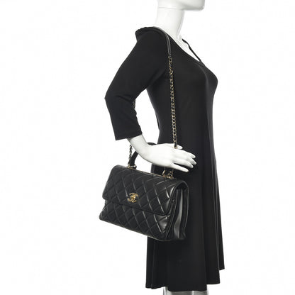 Chanel Lambskin Quilted Medium Trendy CC Flap Dual Handle Bag Black 2 of 10