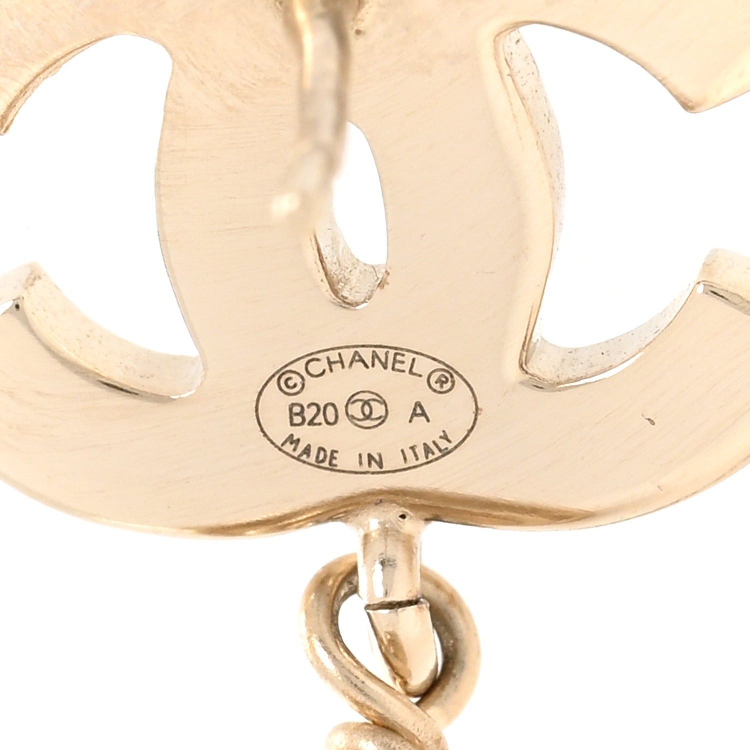 Chanel Crystal Pearl CC Uneven Drop Earrings Gold 4 of 6