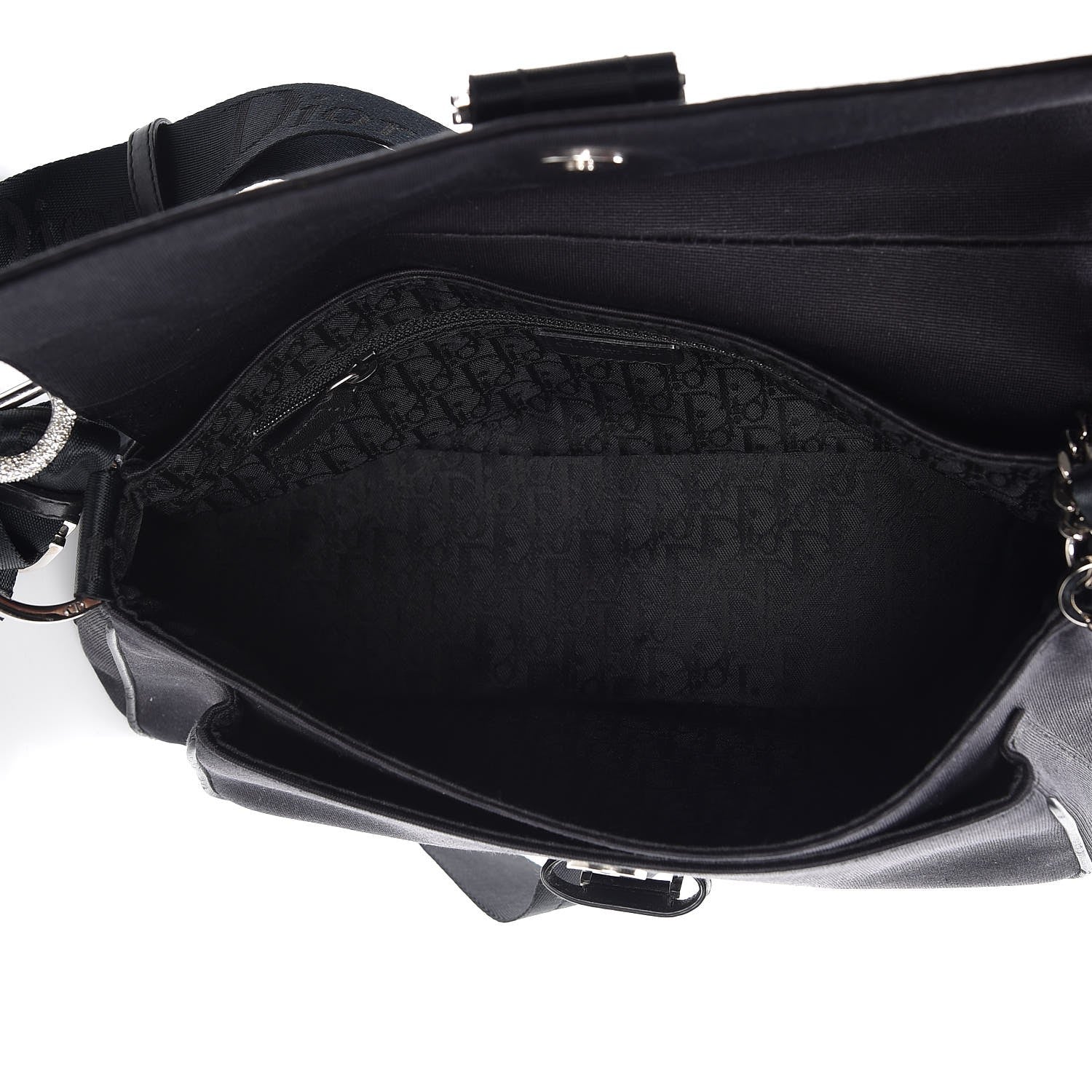 Christian Dior Silk Jersey Crystal Hardcore Clutch Black 5 of 13