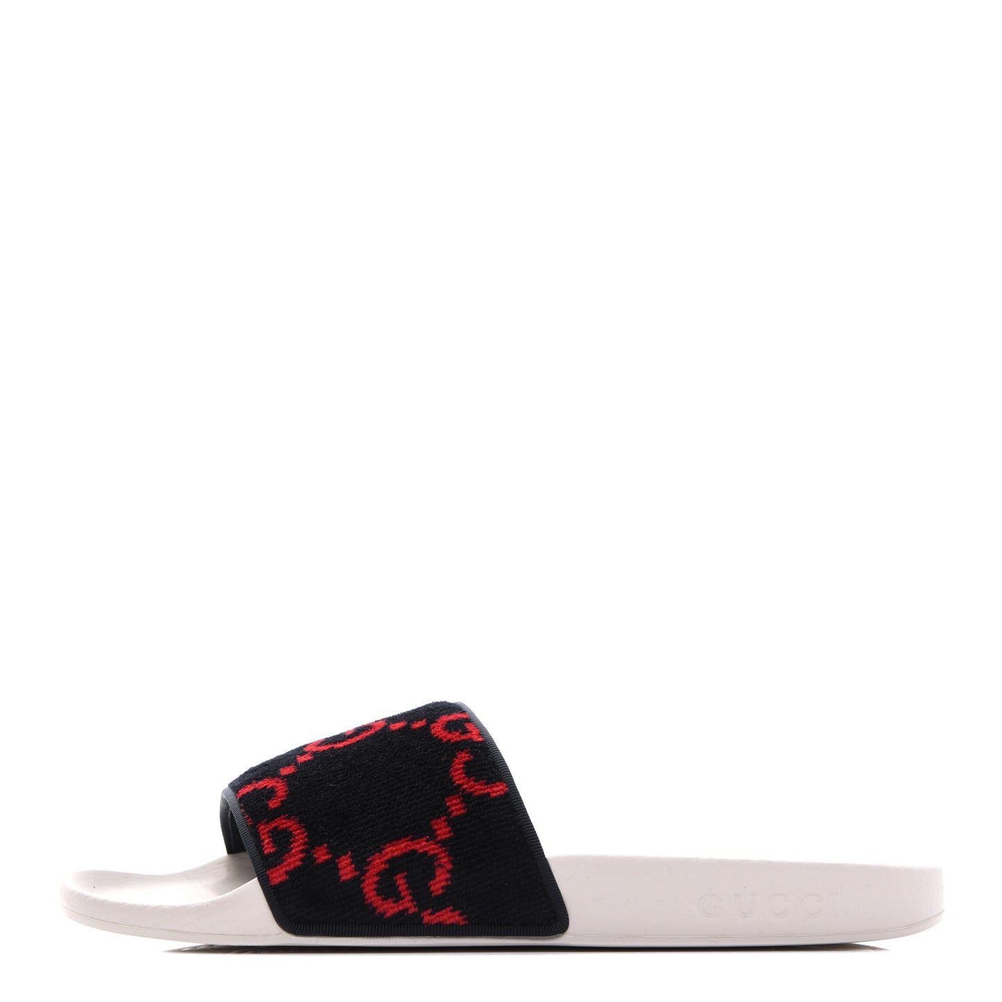 Terry Cloth GG Monogram Slide Sandals 39 Blue Red