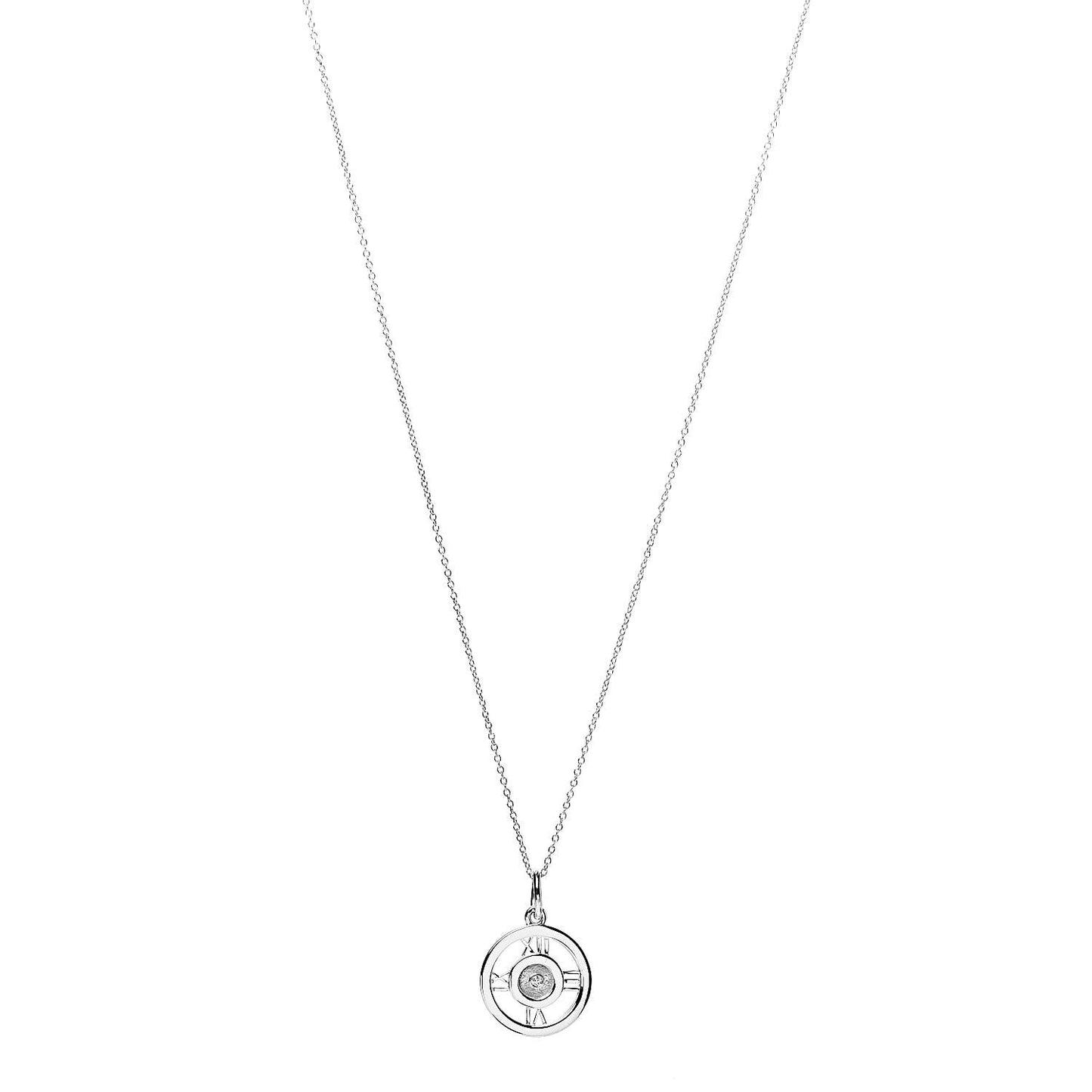 Sterling Silver Diamond Atlas Pendant Necklace