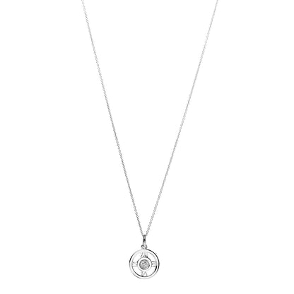 Tiffany Sterling Silver Diamond Atlas Pendant Necklace 1 of 7