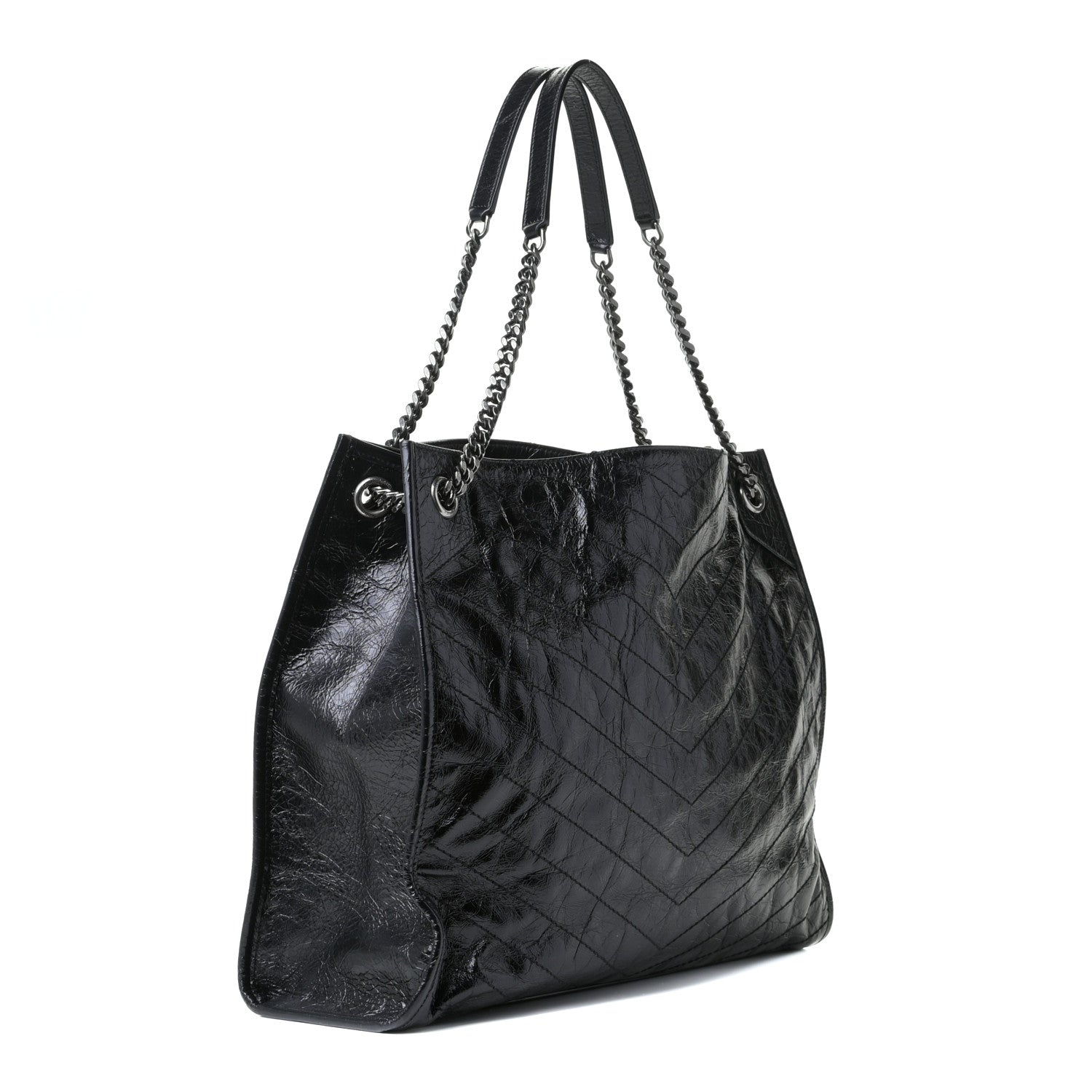 Saint Laurent Crinkled Calfskin Matelasse Monogram Niki Shoulder Bag Black 3 of 10