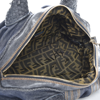 Fendi Denim Spalmati Woven Spy Bowler Blue 5 of 7