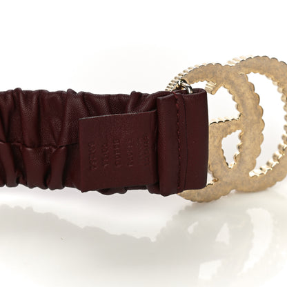 Gucci Calfskin Elastic Torchon Double G 40mm Belt 75 30 Burgundy 3 of 5