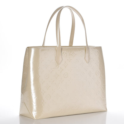 Louis Vuitton Vernis Wilshire MM Blanc Corail 3 of 7