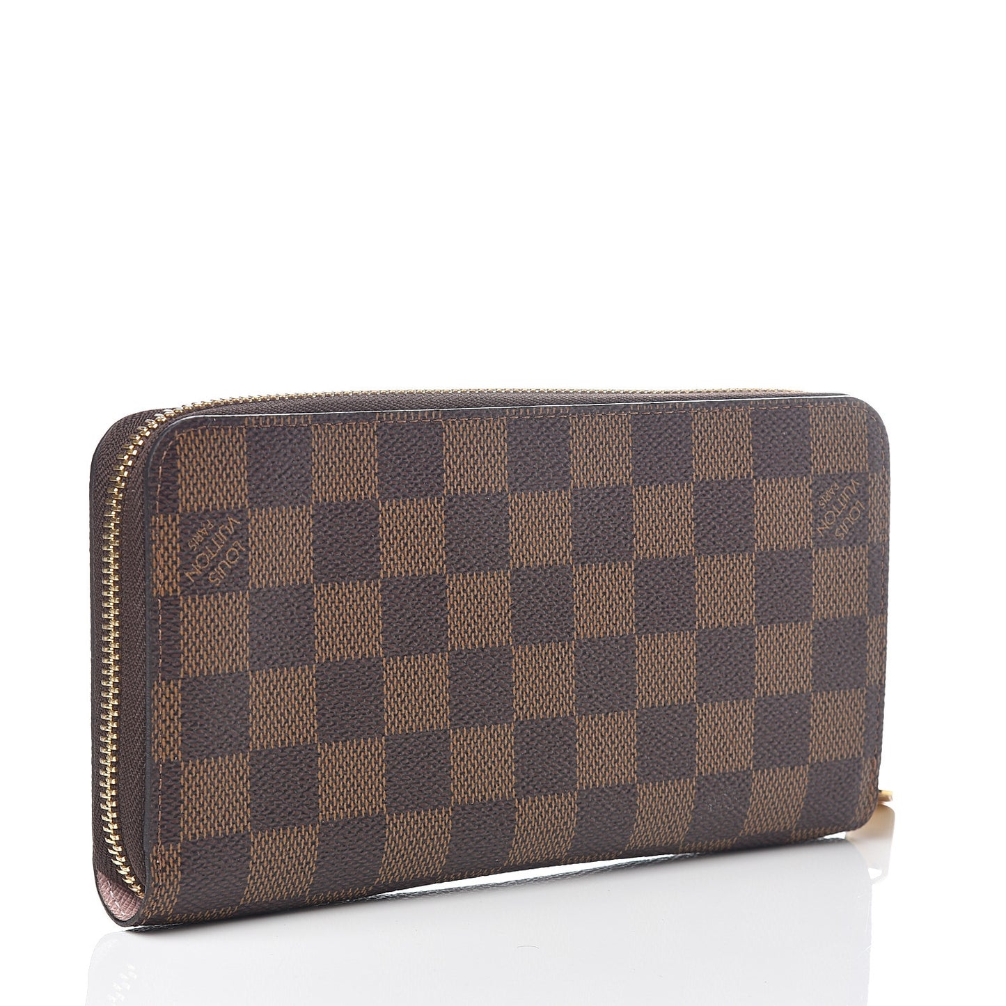Damier Ebene Zippy Wallet Rose Ballerine