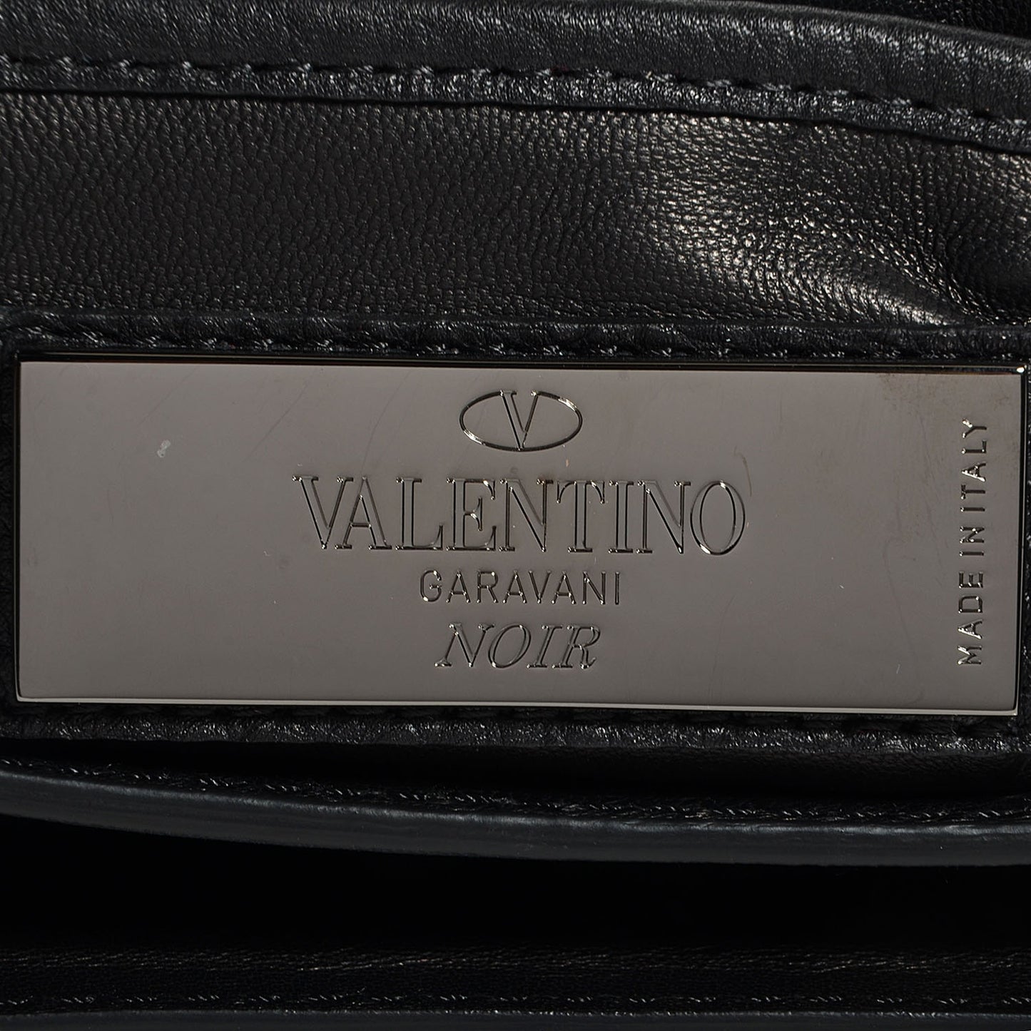 Pebbled Calfskin Crystal Encrusted Studs Va Va Voom Shoulder Bag Black