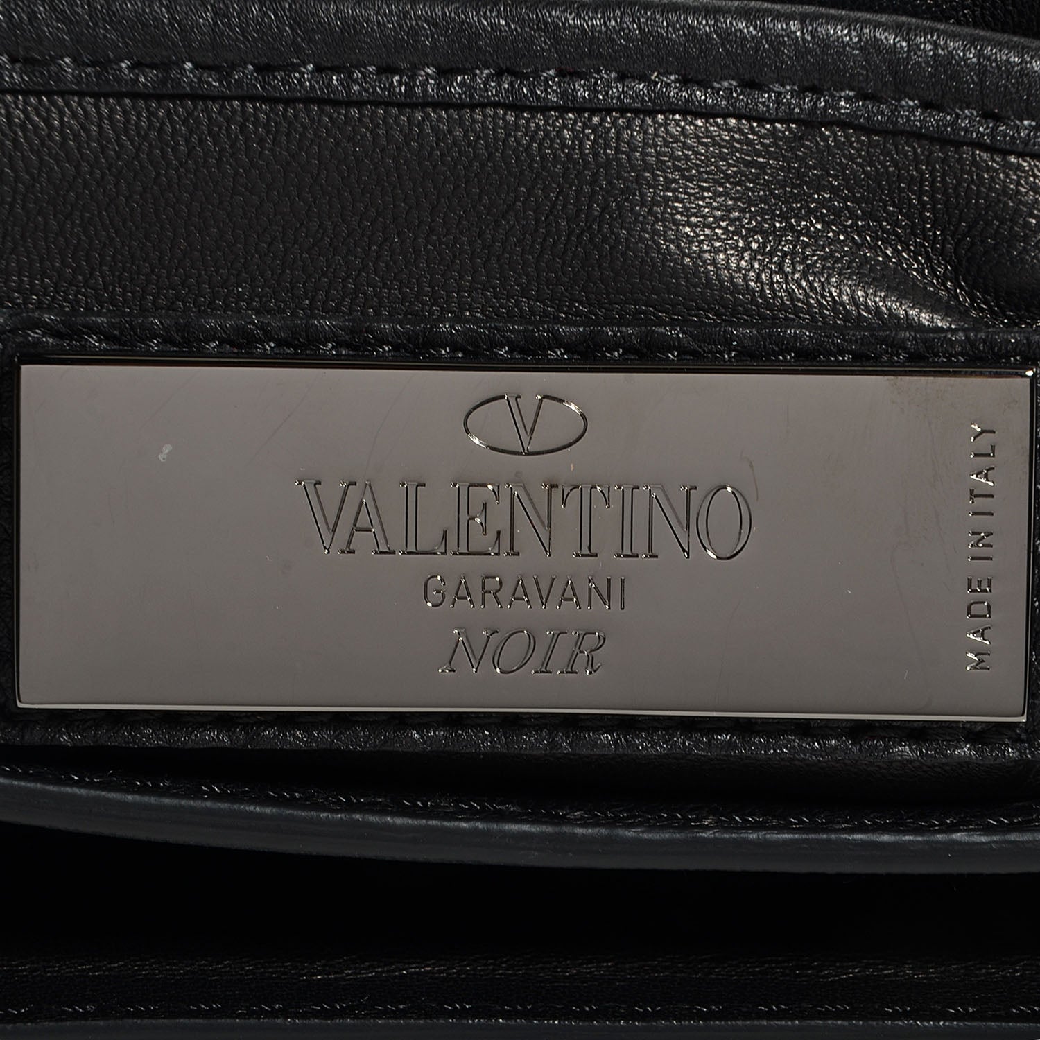 Valentino Garavani Pebbled Calfskin Crystal Encrusted Studs Va Va Voom Shoulder Bag Black 6 of 9