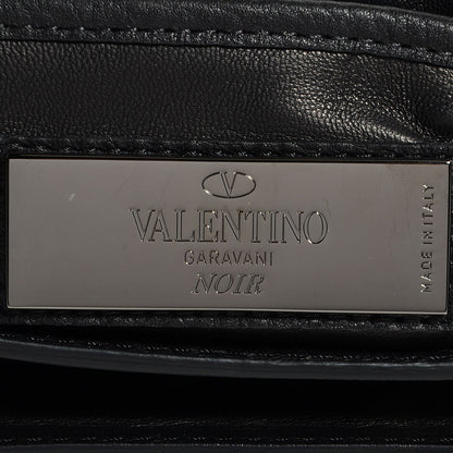 Valentino Garavani Pebbled Calfskin Crystal Encrusted Studs Va Va Voom Shoulder Bag Black 6 of 9