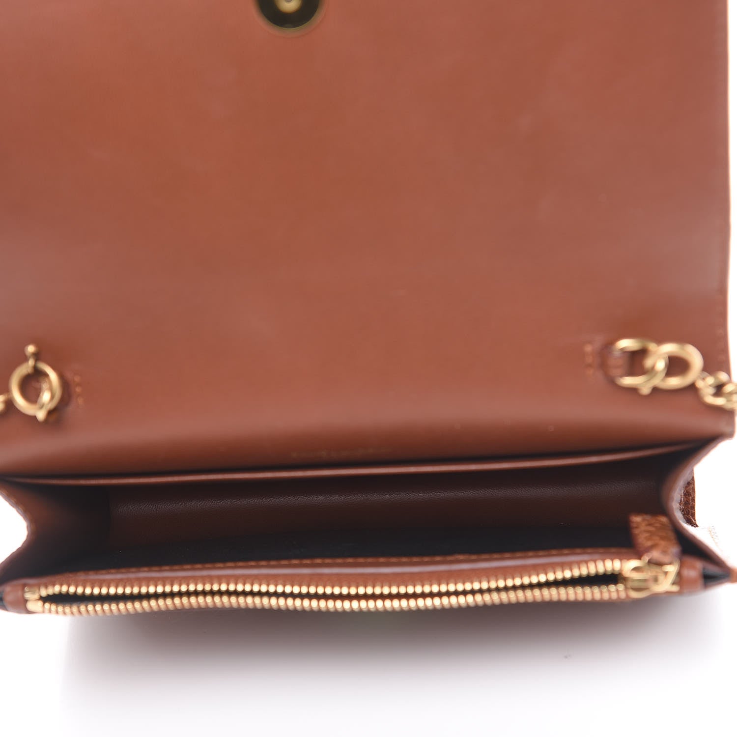 Saint Laurent Lizard Kate Monogram Tassel Chain Wallet Cognac 5 of 11