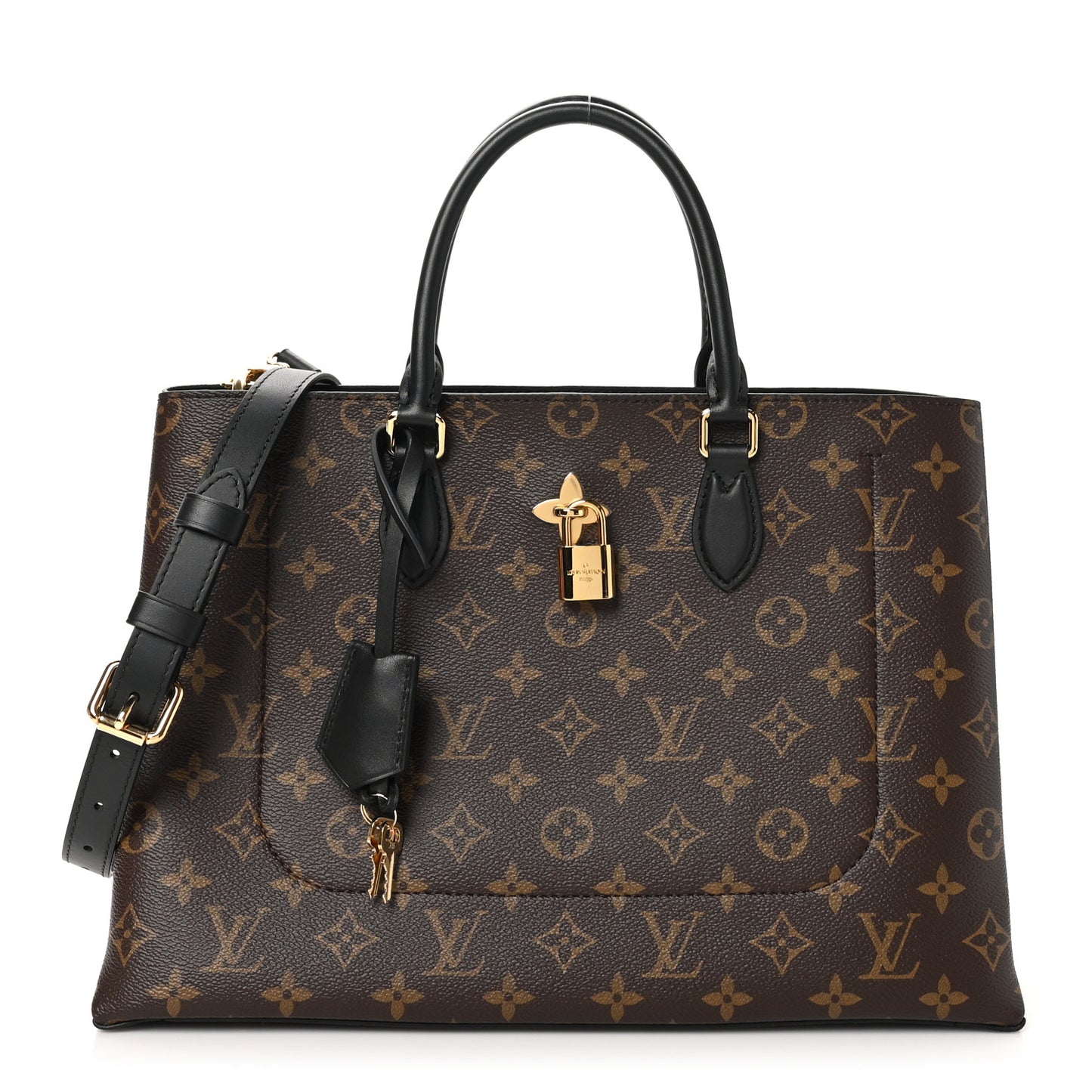 Monogram Flower Tote Black