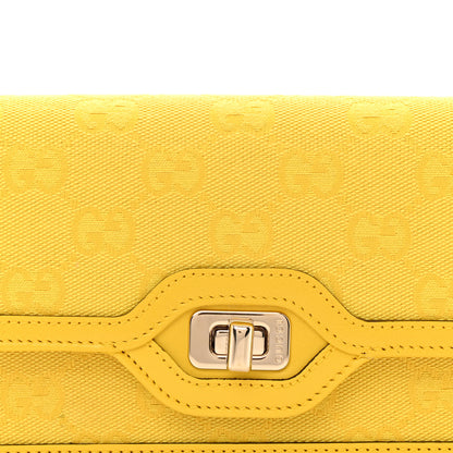 Gucci GG Monogram Textured Dollar Calfskin Small Luce Shoulder Bag Yellow 8 of 11