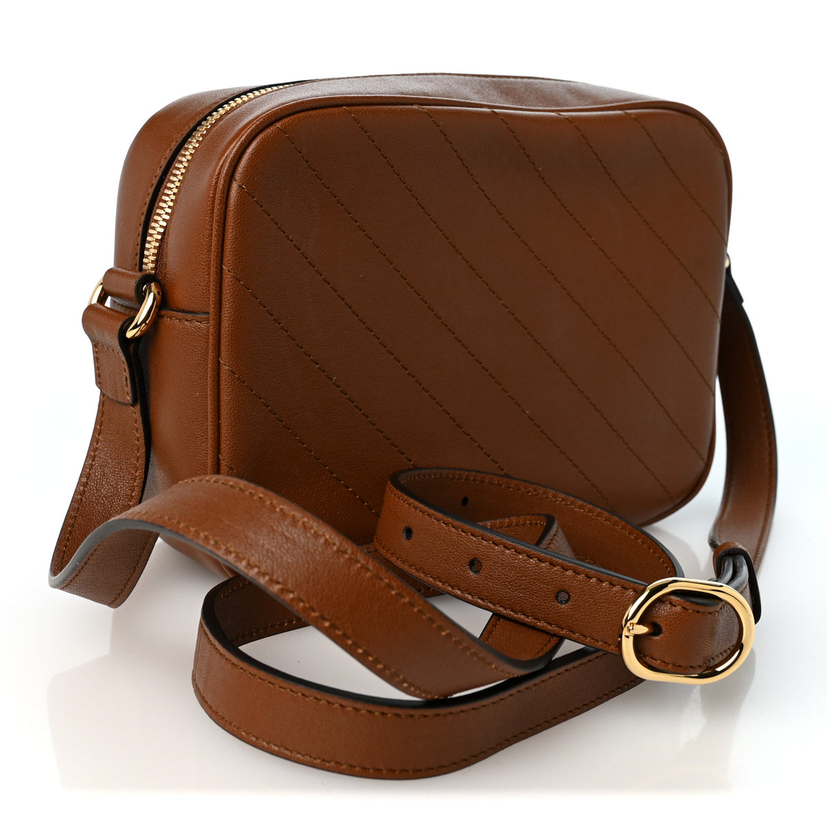 Sakai Be Green Calfskin Diagonal Stitched Small Blondie Shoulder Bag Cuir