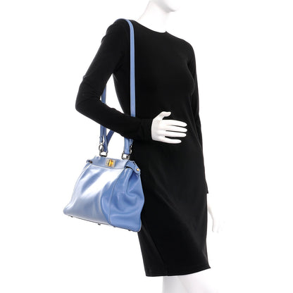 Fendi Vitello Suede Medium Peekaboo Iconic Satchel Ortensia Black 2 of 15