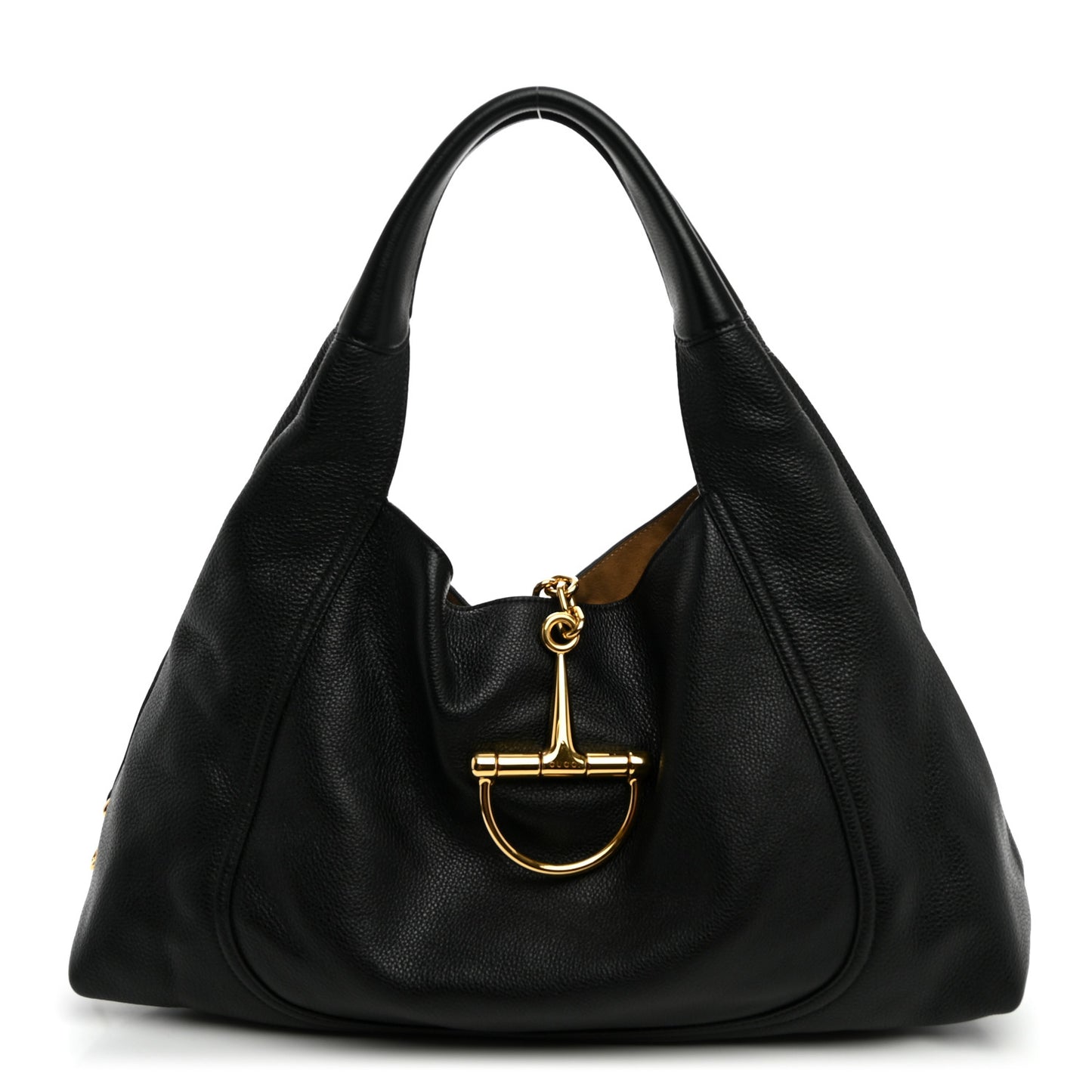 Grained Calfskin Softbit Maxi Shoulder Bag Black