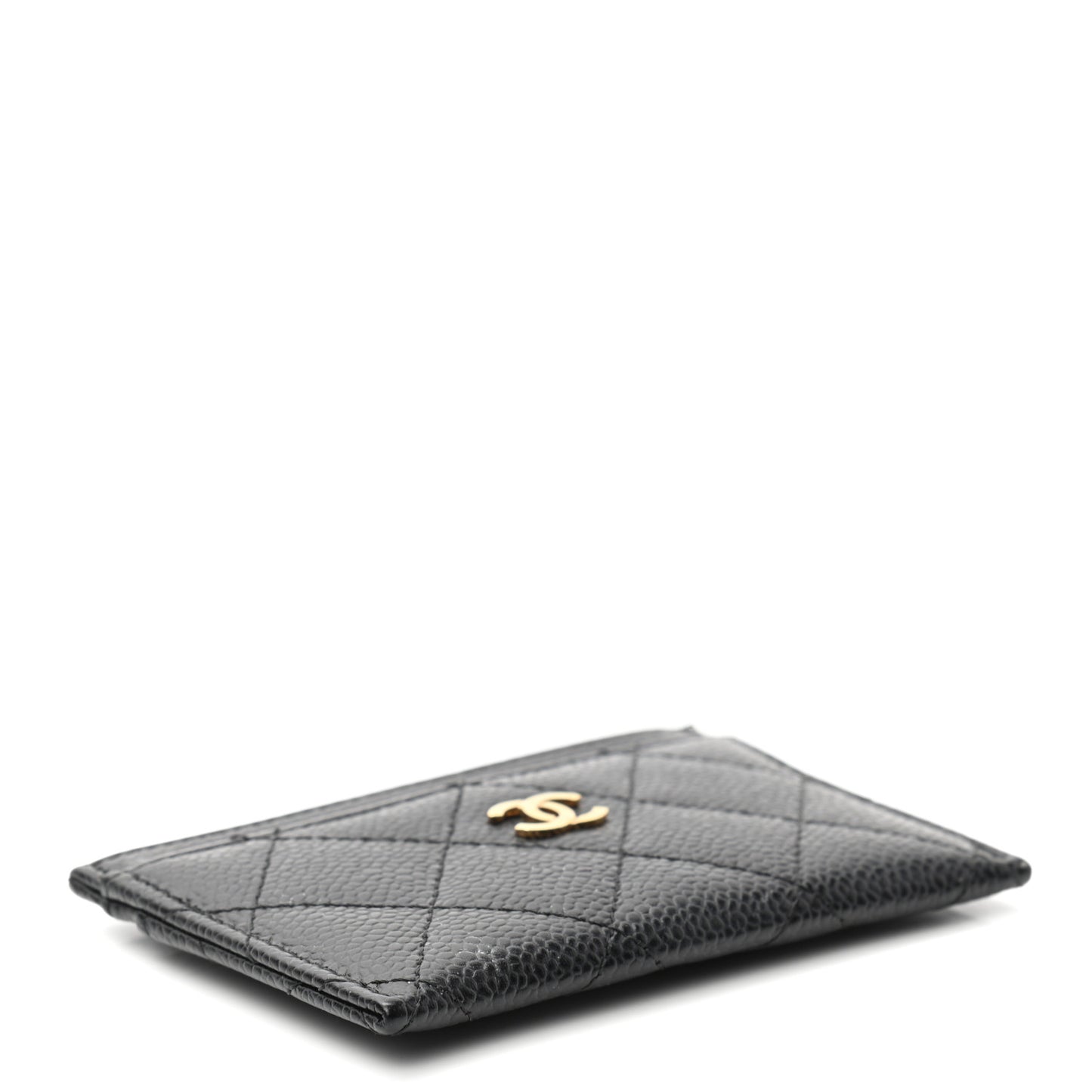 Caviar Quilted Card Holder Black