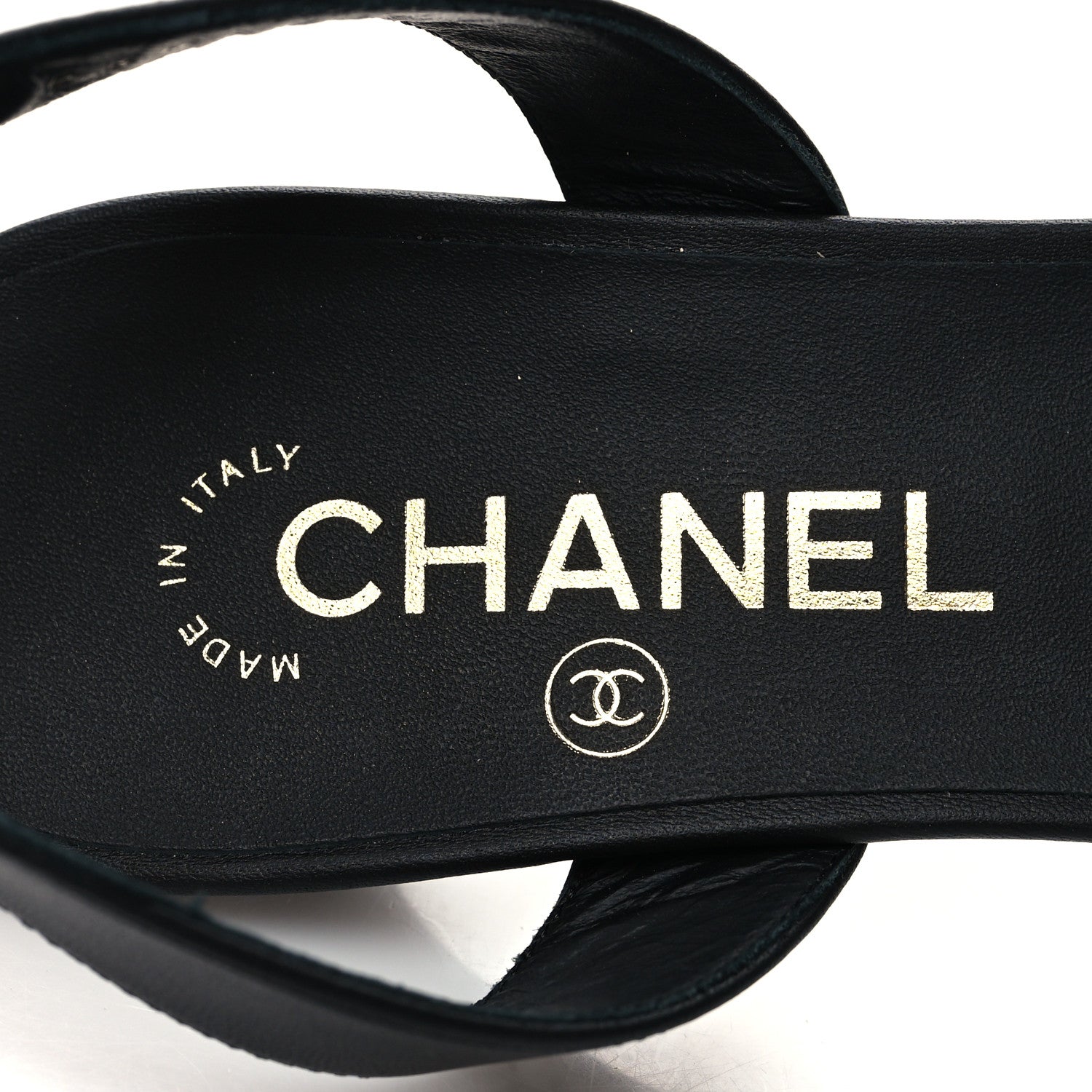 Chanel Calfskin Pearl Sandals 41 Black 8 of 8