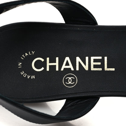 Chanel Calfskin Pearl Sandals 41 Black 8 of 8