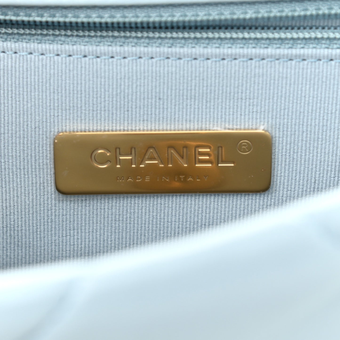 Lambskin Quilted Medium Chanel 19 Flap Light Blue