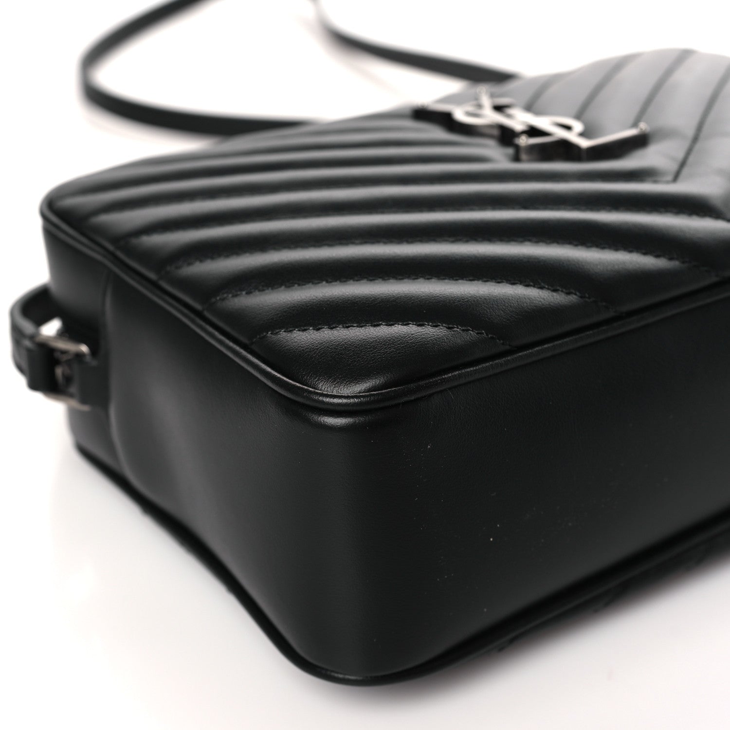 Saint Laurent Calfskin Matelasse Monogram Lou Camera Bag Black 8 of 9