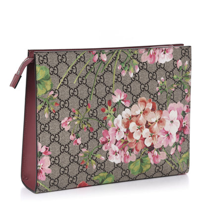 Gucci GG Supreme Monogram Blooms Large Cosmetic Case Beige Multicolor Dry Rose 3 of 7