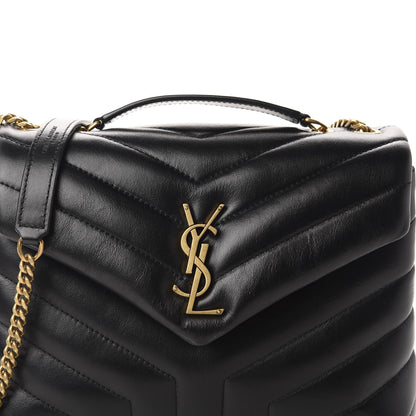 Saint Laurent Calfskin Y Quilted Monogram Small Loulou Chain Satchel Black 11 of 11