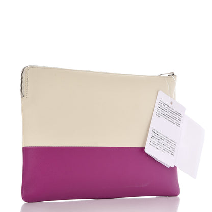 Celine Lambskin Bi-Color Solo Clutch Pouch White Magenta 3 of 8