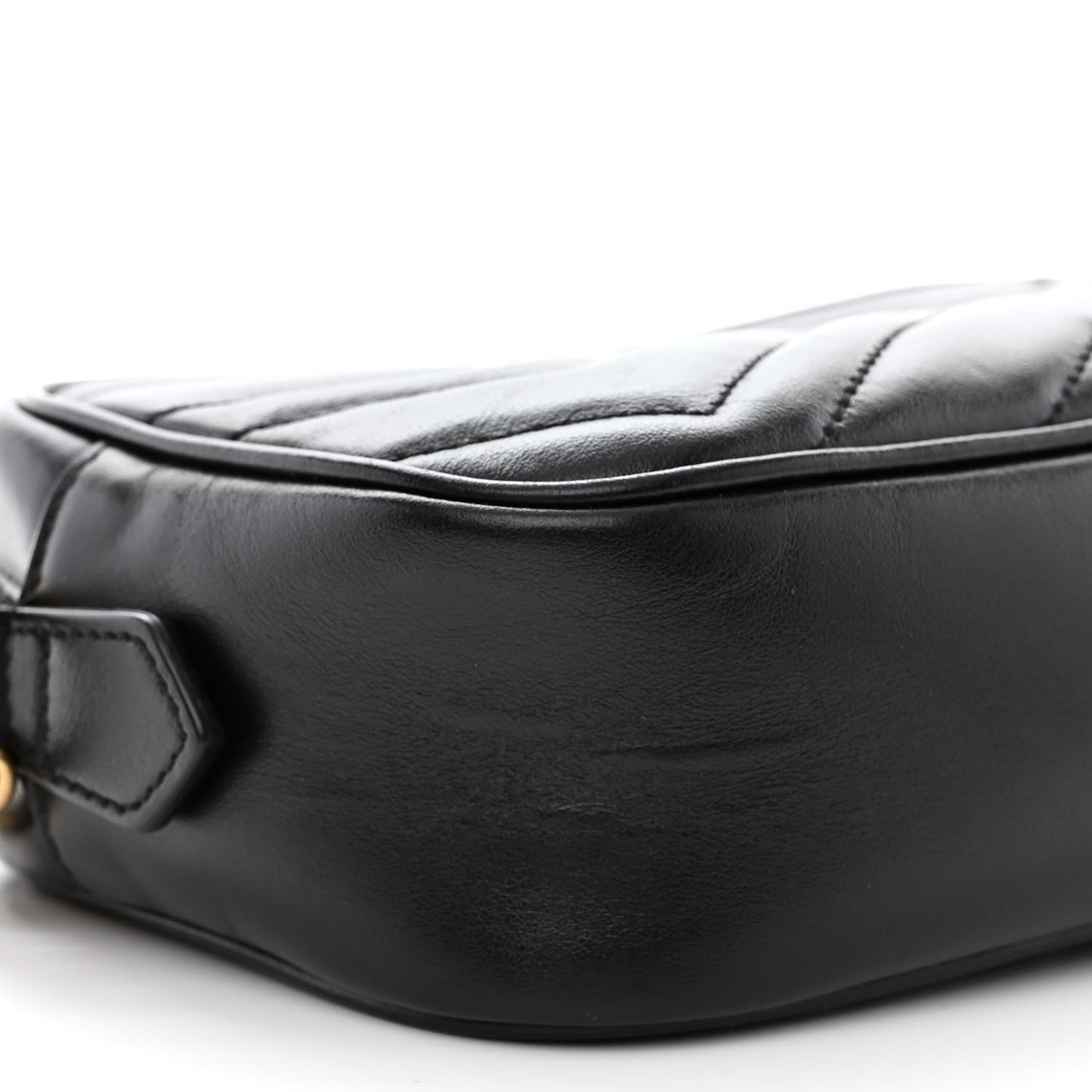 Calfskin Matelasse Mini GG Marmont Chain Shoulder Bag Black