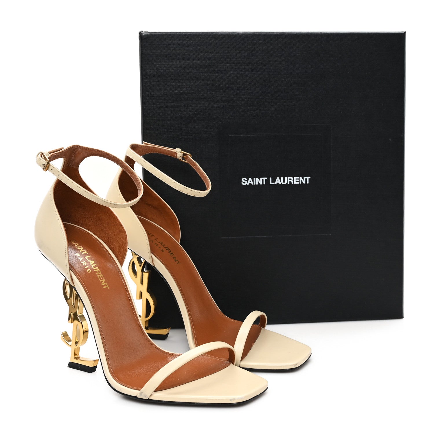 Saint Laurent Calfskin 110 Opyum Sandals 38.5 Real Beige 11 of 11