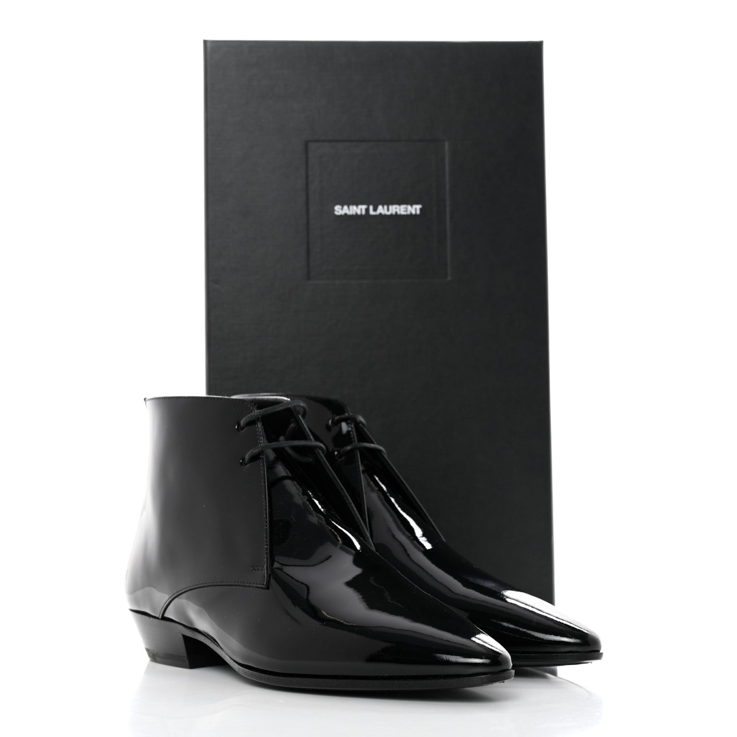 Patent Calfskin Joan Ankle Boots 37 Black