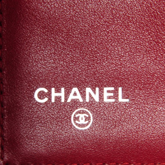 Caviar Quilted Large Flap Wallet Dark Red