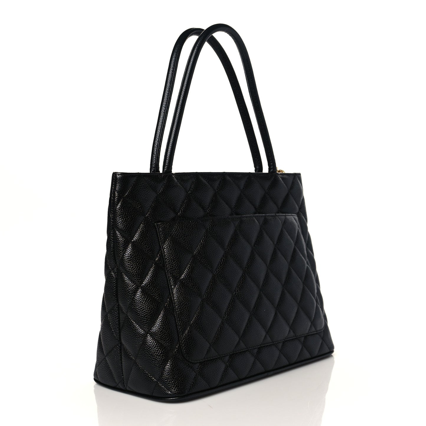 Caviar Quilted Medallion Tote Black